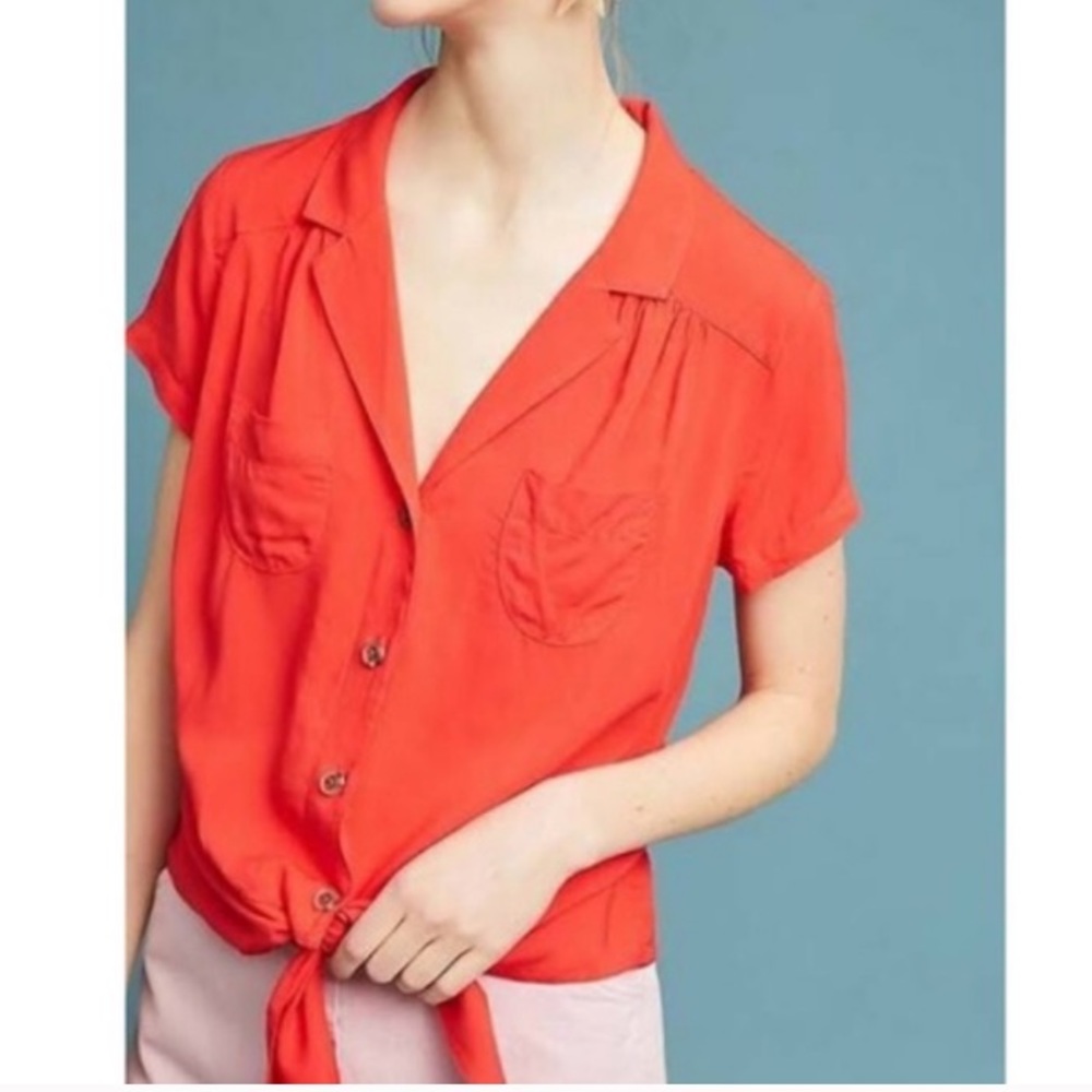 Anthropology | Maeve Red Blouse